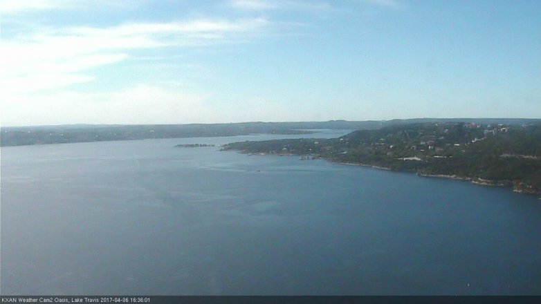 Lake Travis webcam, April 6, 2017 3:45 PM CT