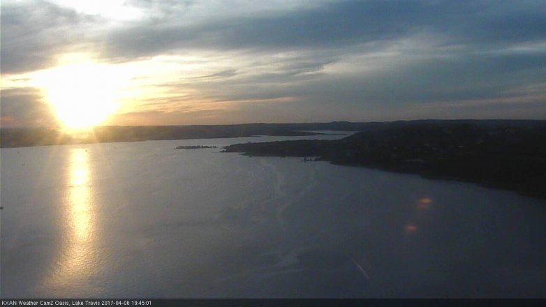 Lake Travis webcam, April 6, 2017 6:50 PM CT