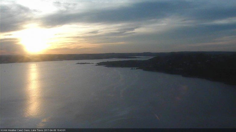 Lake Travis webcam, April 6, 2017 6:55 PM CT