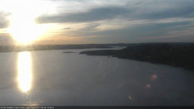 Lake Travis webcam, April 6, 2017 7:00 PM CT