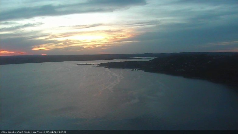 Lake Travis webcam, April 6, 2017 7:15 PM CT
