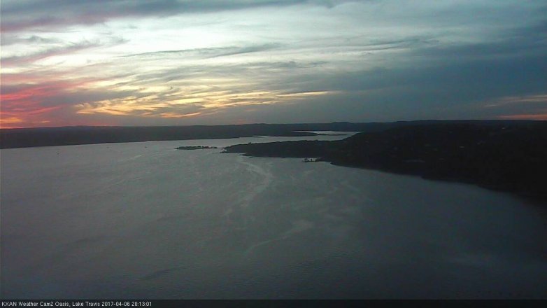 Lake Travis webcam, April 6, 2017 7:35 PM CT