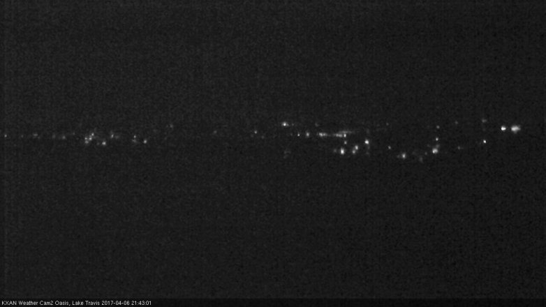 Lake Travis webcam, April 6, 2017 9:00 PM CT