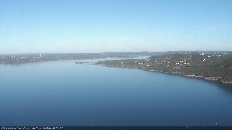 Lake Travis webcam, April 7, 2017 9:05 AM CT