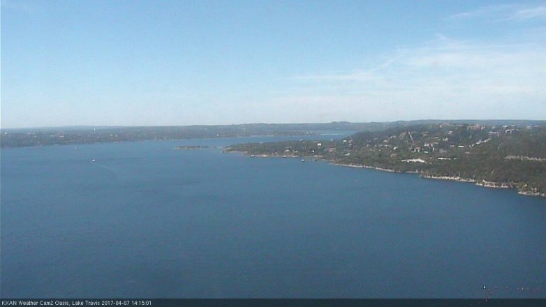 Lake Travis webcam, April 7, 2017 1:20 PM CT