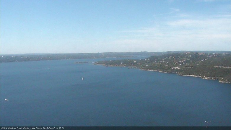 Lake Travis webcam, April 7, 2017 1:50 PM CT
