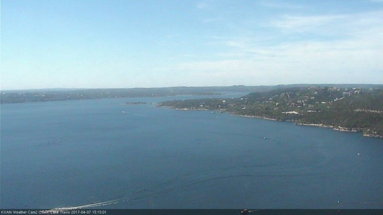 Lake Travis webcam, April 7, 2017 2:15 PM CT
