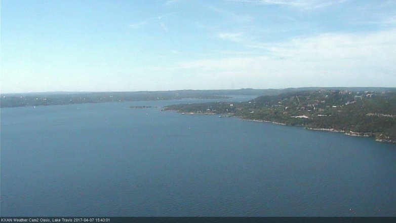 Lake Travis webcam, April 7, 2017 2:50 PM CT