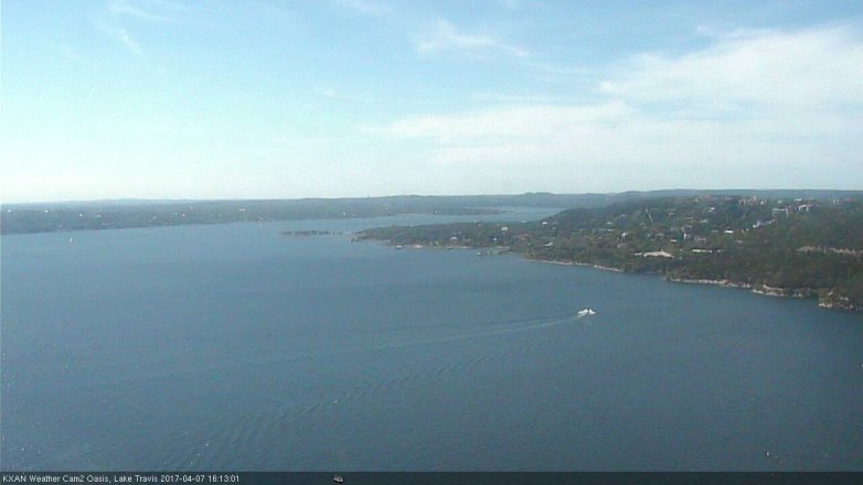 Lake Travis webcam, April 7, 2017 3:25 PM CT