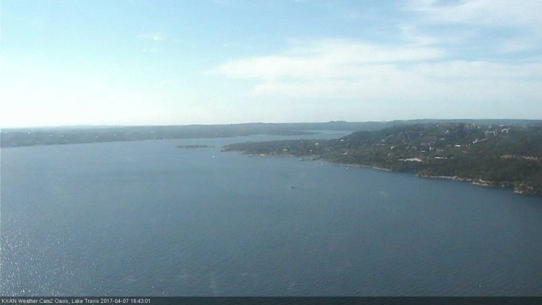 Lake Travis webcam, April 7, 2017 3:55 PM CT