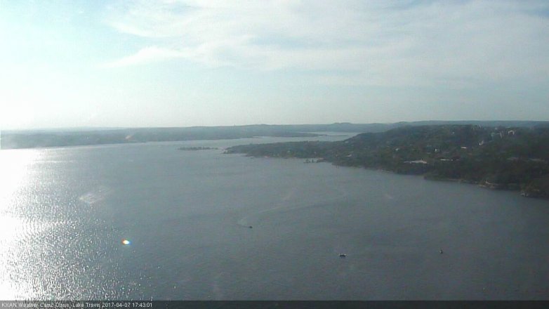Lake Travis webcam, April 7, 2017 4:45 PM CT