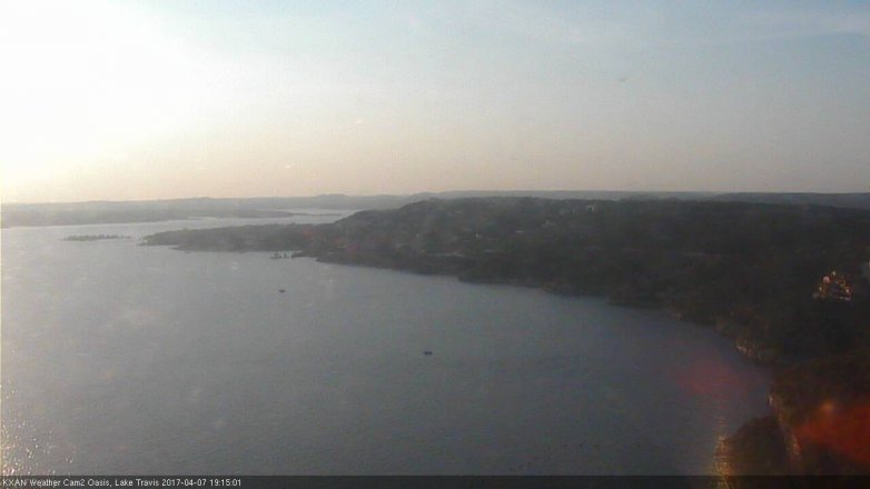 Lake Travis webcam, April 7, 2017 6:15 PM CT