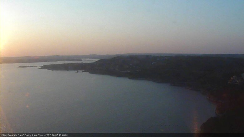 Lake Travis webcam, April 7, 2017 6:55 PM CT