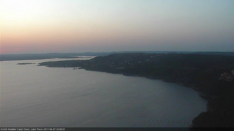 Lake Travis webcam, April 7, 2017 7:20 PM CT