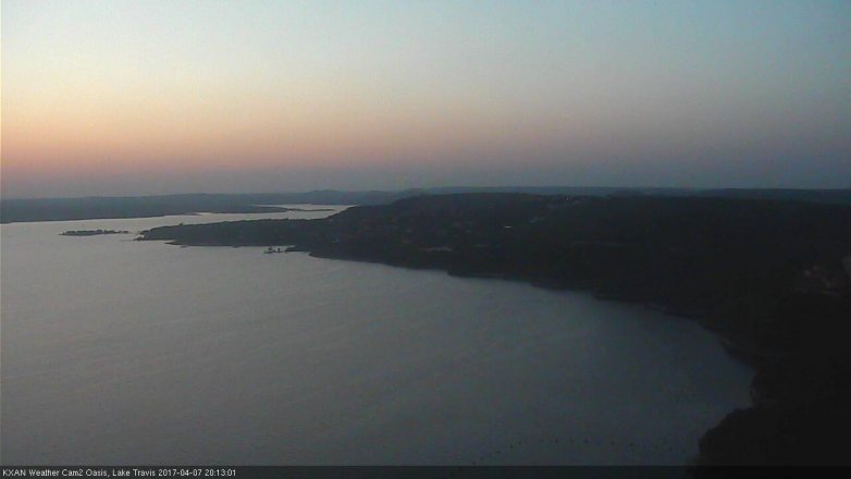 Lake Travis webcam, April 7, 2017 7:25 PM CT