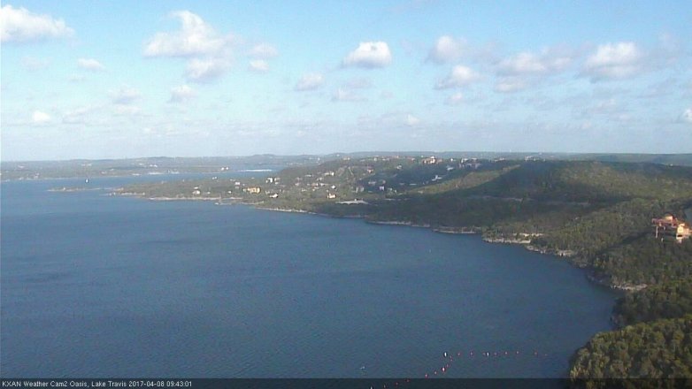 Lake Travis webcam, April 8, 2017 9:00 AM CT