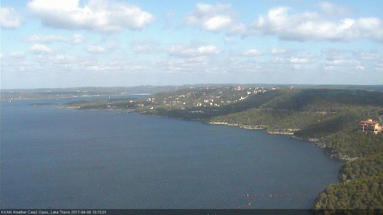 Lake Travis webcam, April 8, 2017 9:15 AM CT