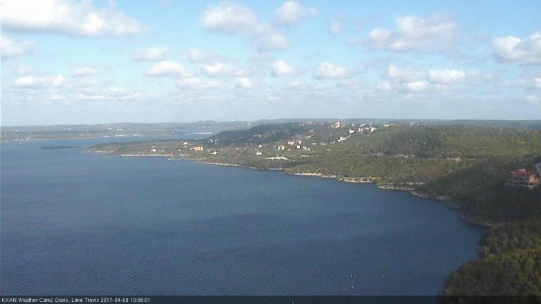 Lake Travis webcam, April 8, 2017 9:20 AM CT