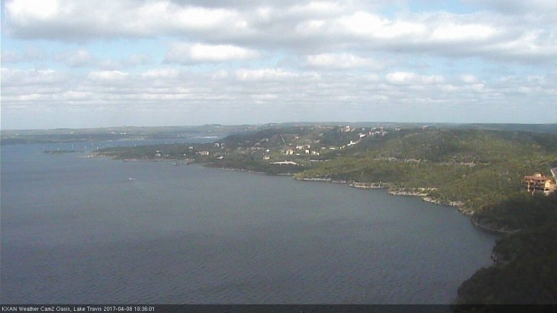 Lake Travis webcam, April 8, 2017 9:55 AM CT