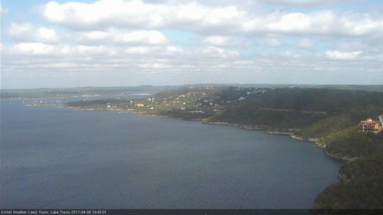 Lake Travis webcam, April 8, 2017 10:10 AM CT