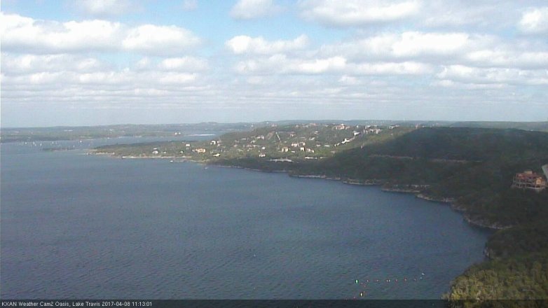 Lake Travis webcam, April 8, 2017 10:35 AM CT