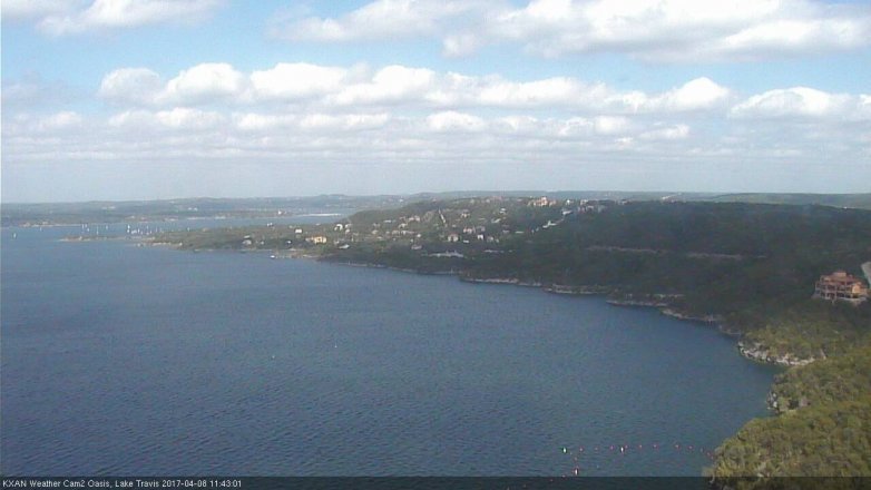 Lake Travis webcam, April 8, 2017 10:55 AM CT