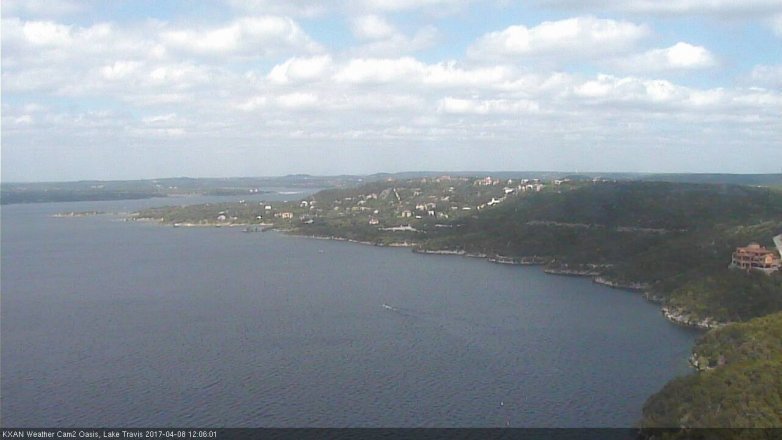 Lake Travis webcam, April 8, 2017 11:10 AM CT
