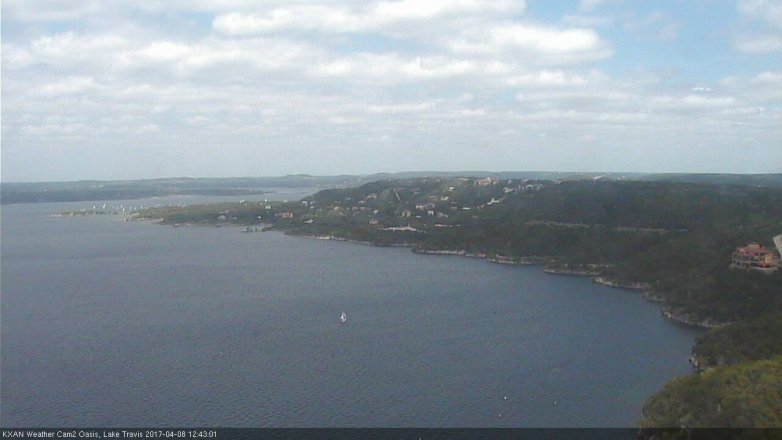 Lake Travis webcam, April 8, 2017 11:45 AM CT