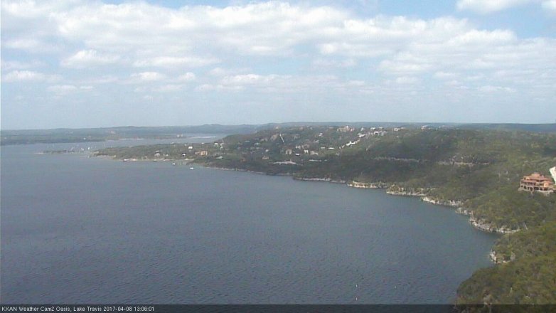 Lake Travis webcam, April 8, 2017 12:10 PM CT