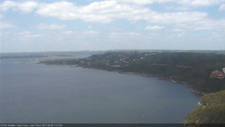 Lake Travis webcam, April 8, 2017 12:25 PM CT