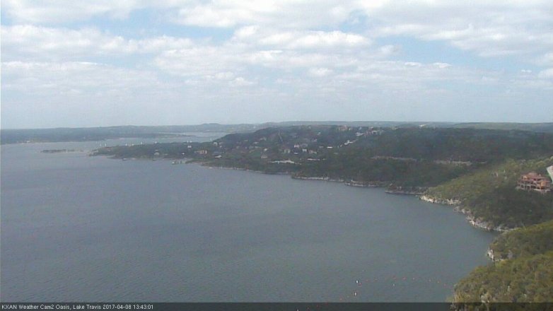 Lake Travis webcam, April 8, 2017 12:45 PM CT