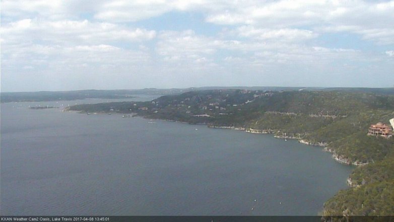 Lake Travis webcam, April 8, 2017 12:50 PM CT
