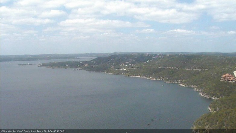 Lake Travis webcam, April 8, 2017 12:55 PM CT