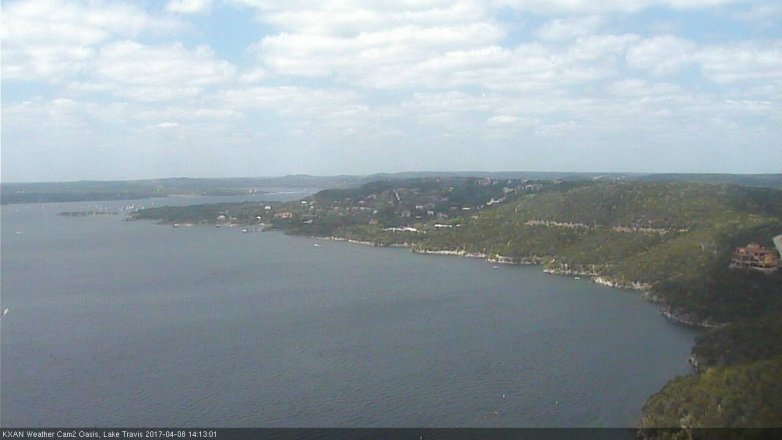 Lake Travis webcam, April 8, 2017 1:15 PM CT
