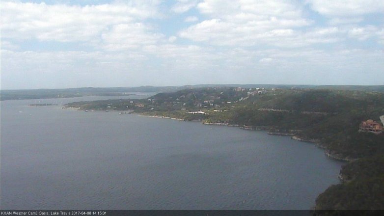 Lake Travis webcam, April 8, 2017 1:20 PM CT