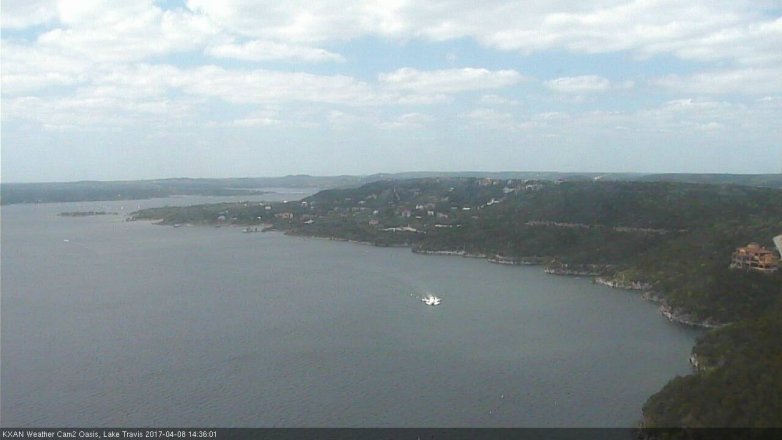 Lake Travis webcam, April 8, 2017 1:55 PM CT