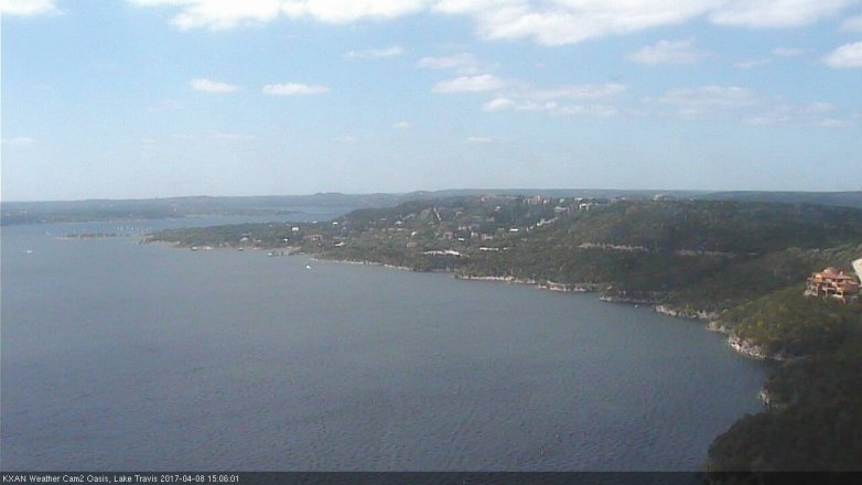 Lake Travis webcam, April 8, 2017 2:30 PM CT