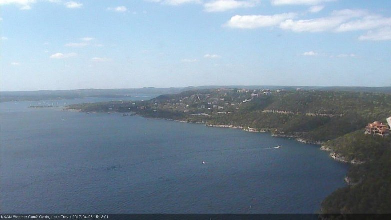 Lake Travis webcam, April 8, 2017 2:35 PM CT