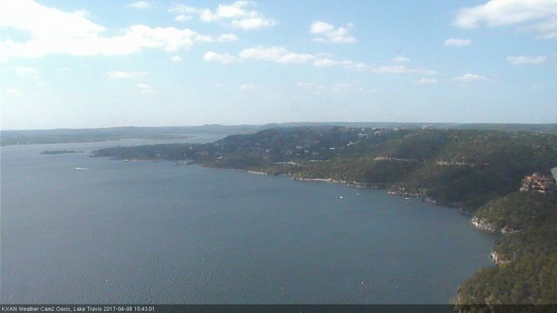 Lake Travis webcam, April 8, 2017 2:40 PM CT