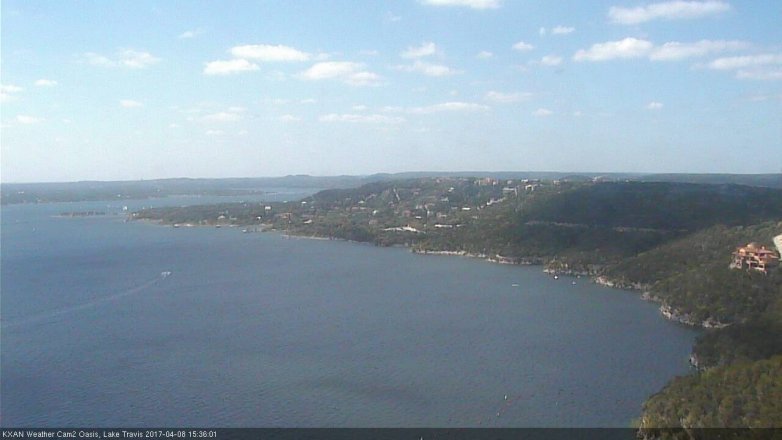 Lake Travis webcam, April 8, 2017 2:45 PM CT