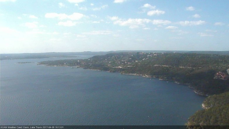 Lake Travis webcam, April 8, 2017 3:20 PM CT