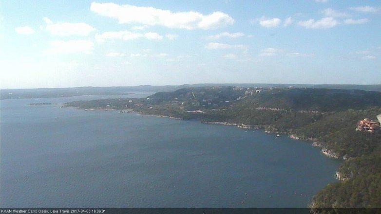 Lake Travis webcam, April 8, 2017 3:30 PM CT
