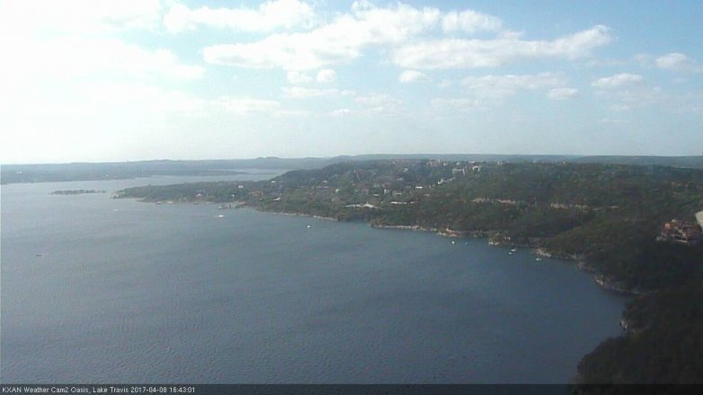 Lake Travis webcam, April 8, 2017 3:50 PM CT