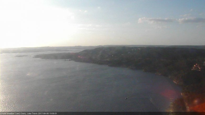 Lake Travis webcam, April 8, 2017 6:20 PM CT