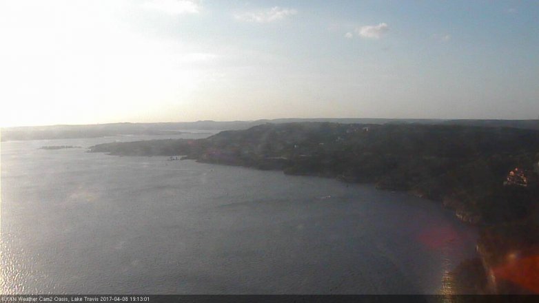 Lake Travis webcam, April 8, 2017 6:30 PM CT