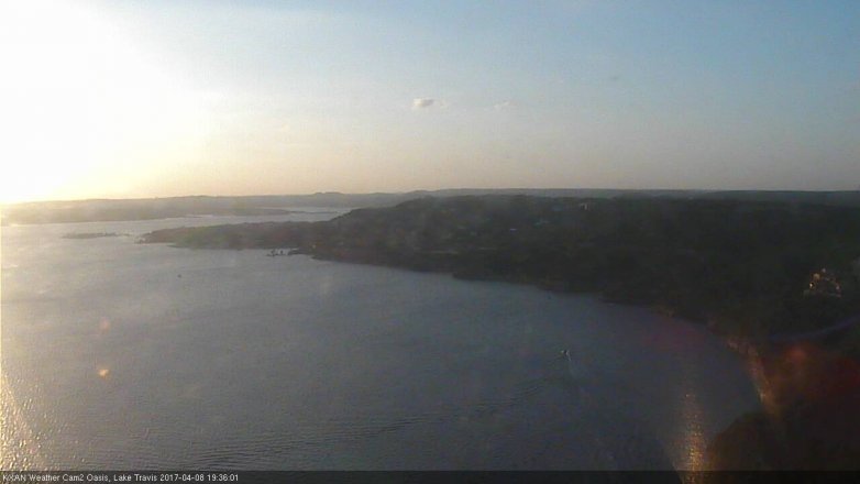 Lake Travis webcam, April 8, 2017 6:50 PM CT