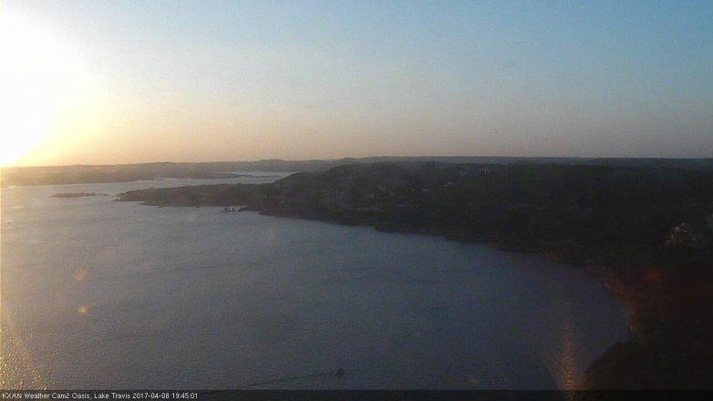 Lake Travis webcam, April 8, 2017 7:00 PM CT