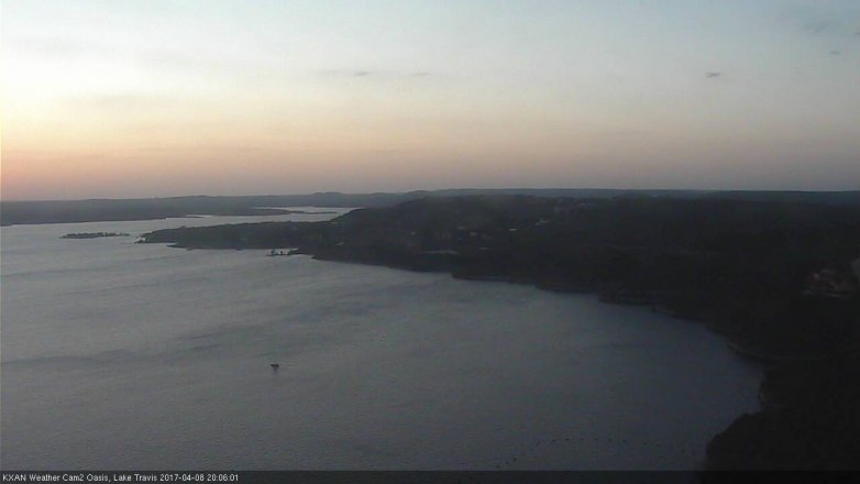 Lake Travis webcam, April 8, 2017 7:15 PM CT