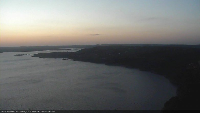 Lake Travis webcam, April 8, 2017 7:30 PM CT