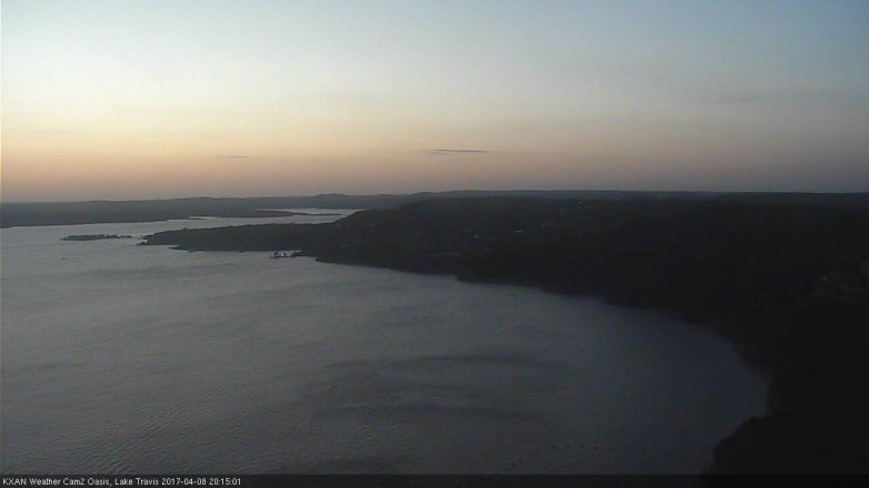 Lake Travis webcam, April 8, 2017 7:35 PM CT